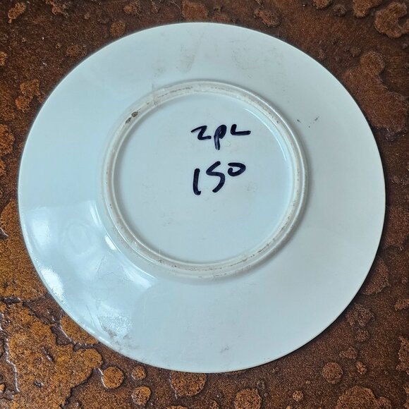 Vintage LightBlue Porcelain Tea Cup Saucer Set Gold Floral Design Demitasse Mini - Picture 7 of 7